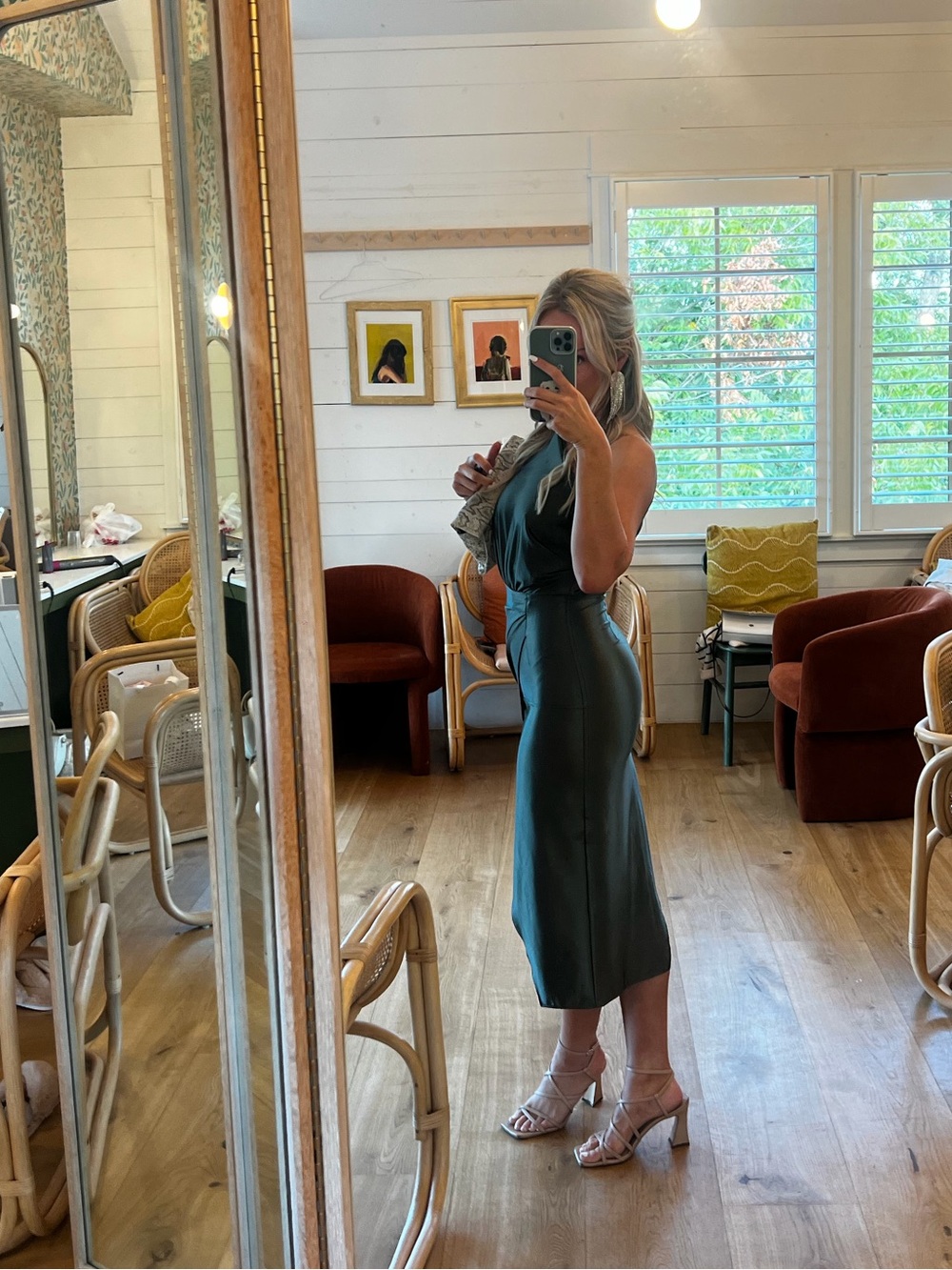 Hawa One-Shoulder Midi Dress - Olive Green